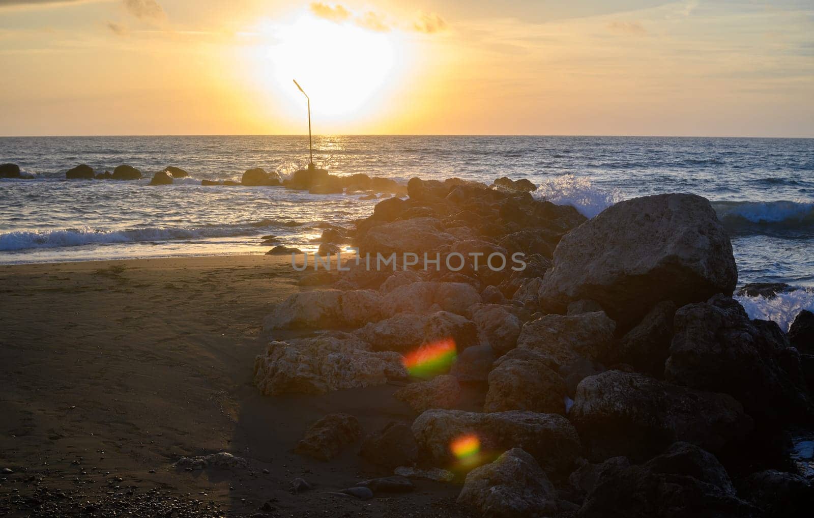 Zone of coast with waves reefs on the rocks to the dawn 1 by Mixa74