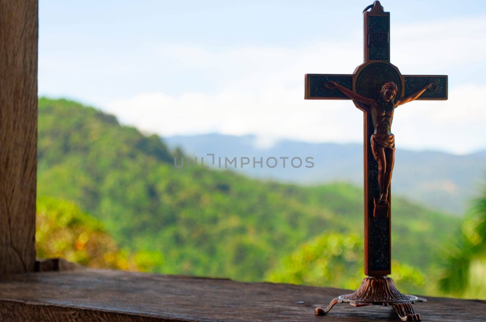 Holy Cross with customizable space for Christian message or text.