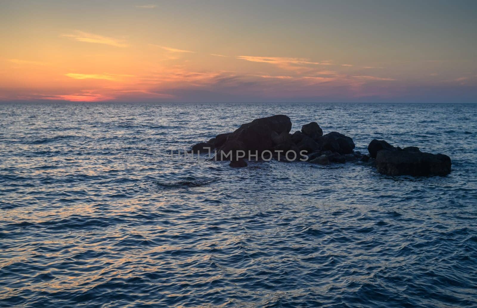 beautiful colored sky at sunset on the Mediterranean coast on the island of Cyprus 2