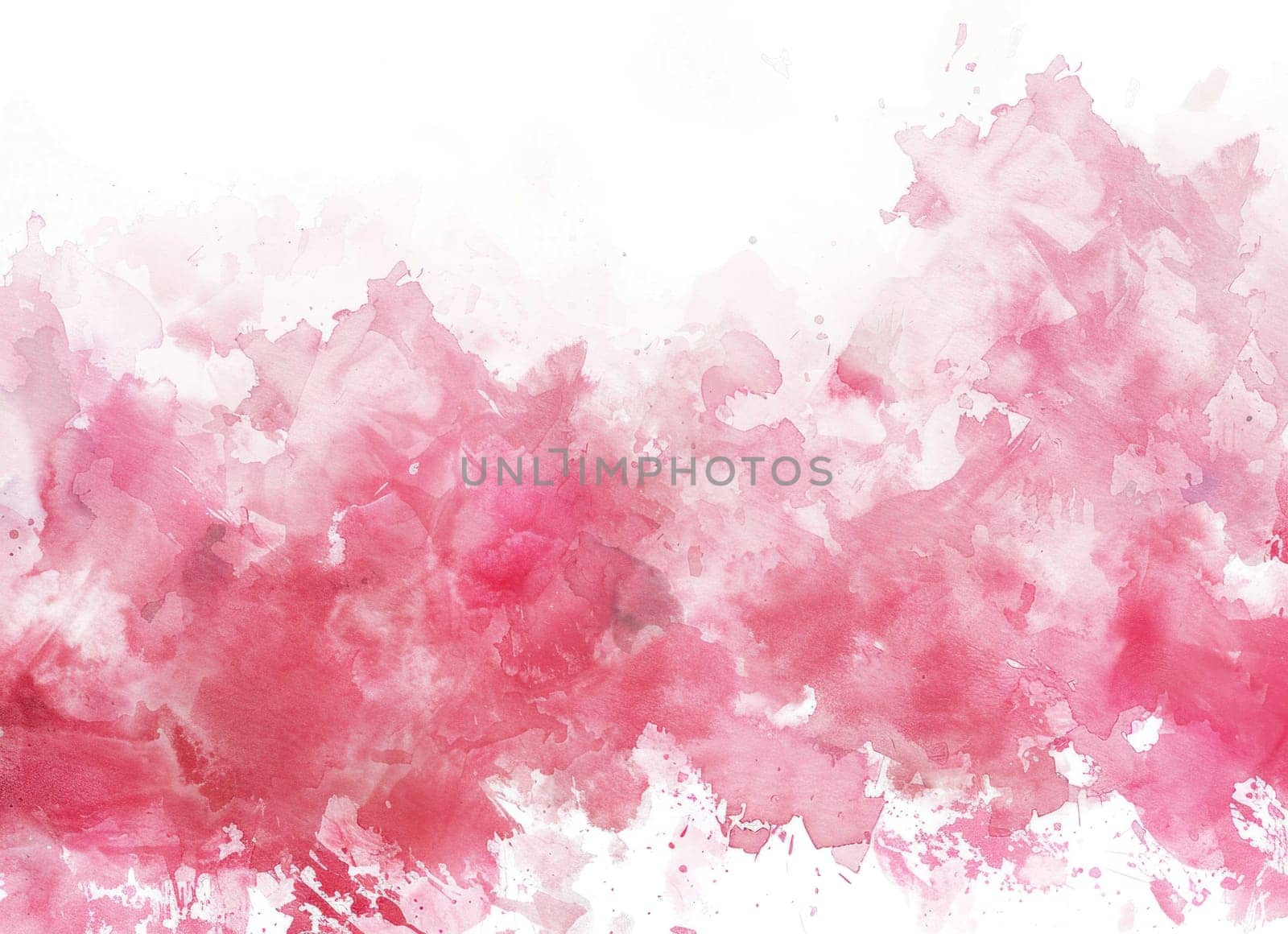 Pink watercolor splashes on white background with copy space for text suitable for travel, fashion, art and beauty themes by Vichizh
