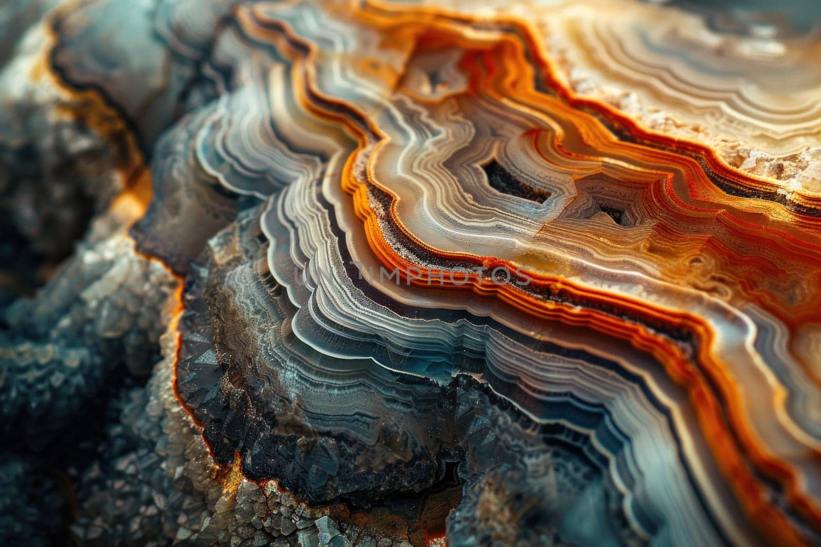 Colorful patterned rock close up view of nature's artwork with vibrant and intricate details