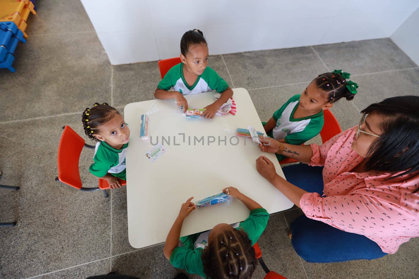 lencois, bahia, brazil - June 1, 2024: children are seen in a classroom at a public daycare center in the city of Lencois.