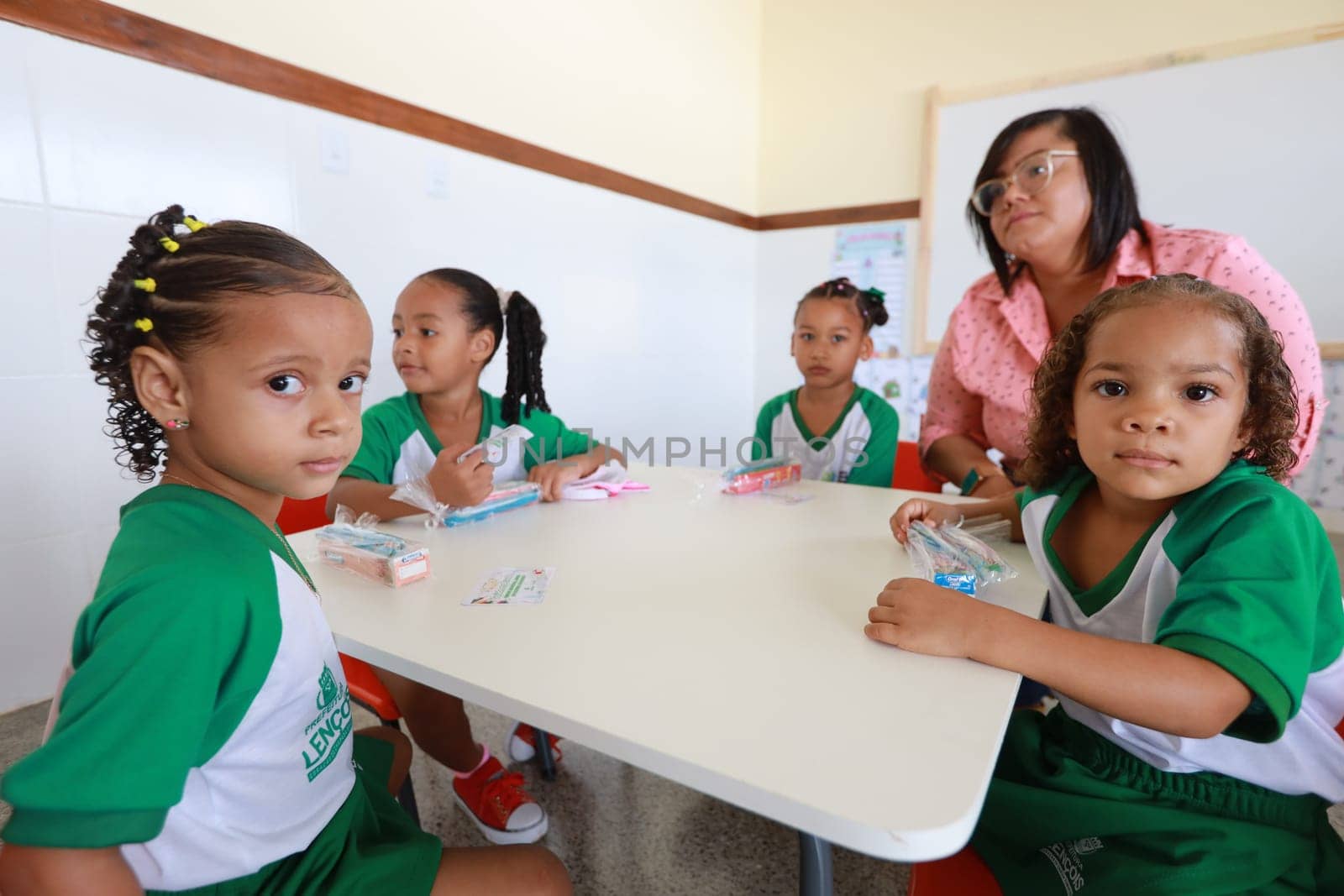 lencois, bahia, brazil - June 1, 2024: children are seen in a classroom at a public daycare center in the city of Lencois.