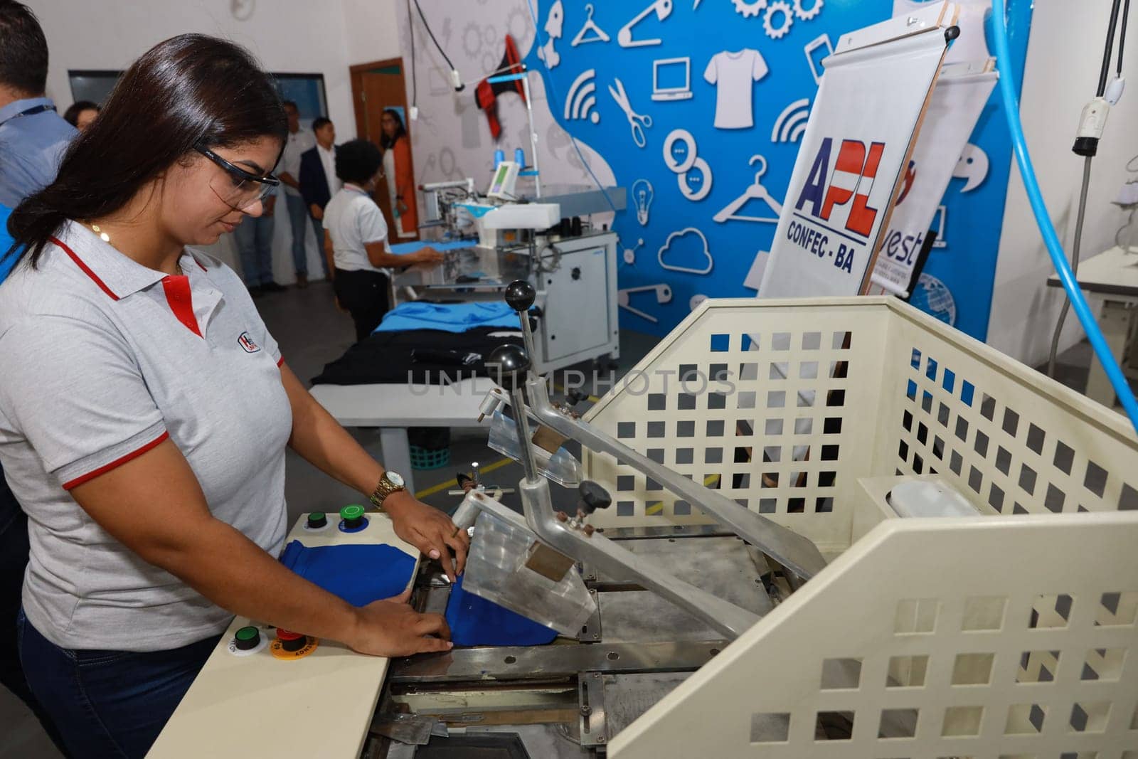 salvador, bahia, brazil - june 7, 2024: seamstress working in a textile factory in the city of Salvador.