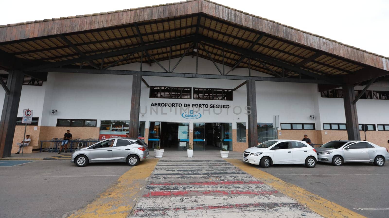 porto seguro, bahia, brazil - october 20, 2023: facade of Porto Seguro airport in the extreme south of Bahia.