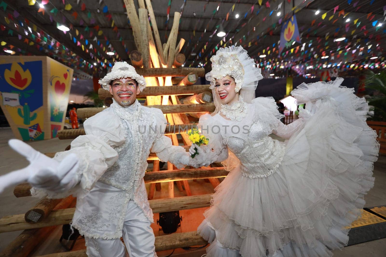 salvador, bahia, brazil - may 28, 2024: June gang performs during the celebration of the Sao Joao festivities, in the city of Salvador.