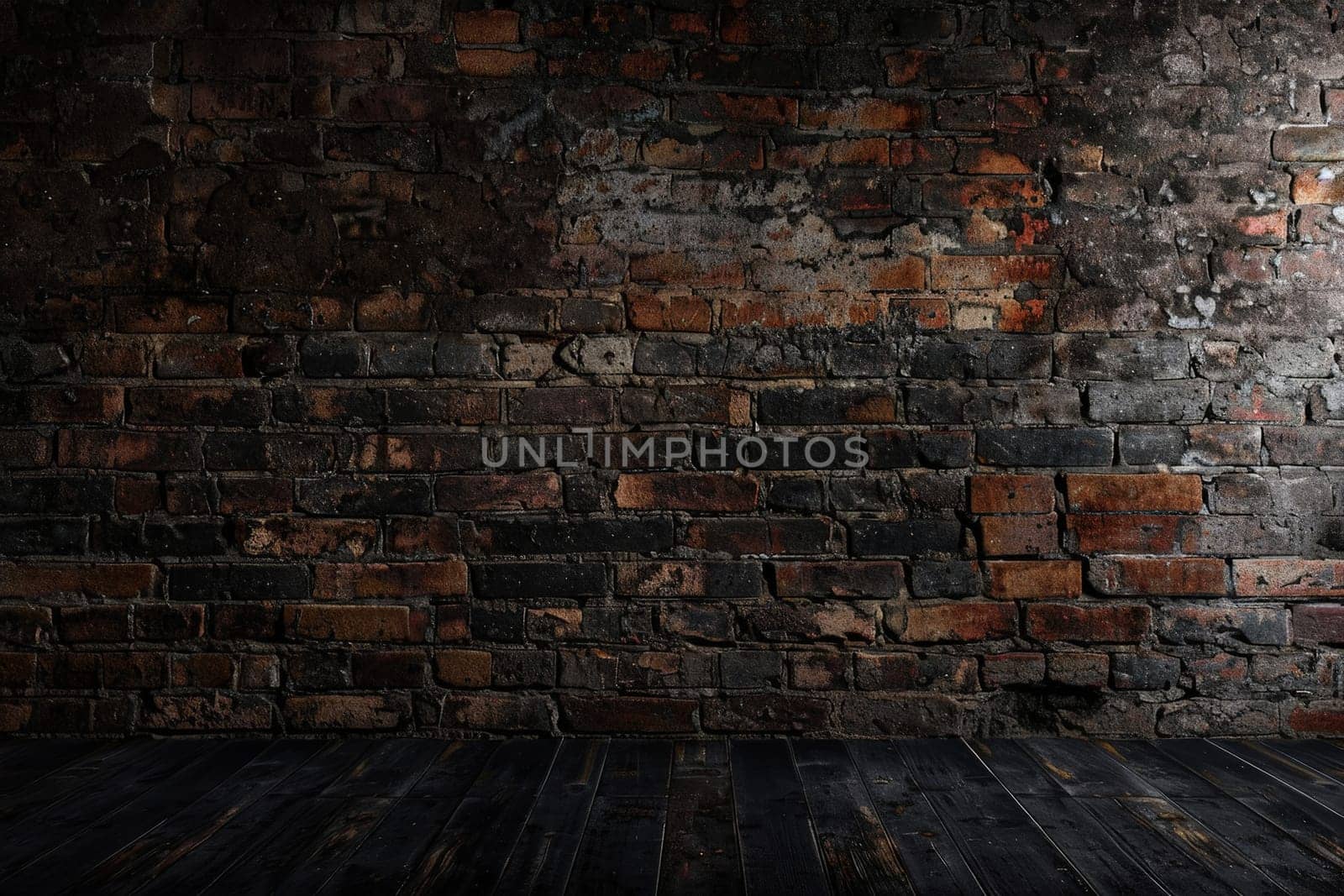 Abstract Black brick wall texture for pattern background. wide panorama picture..