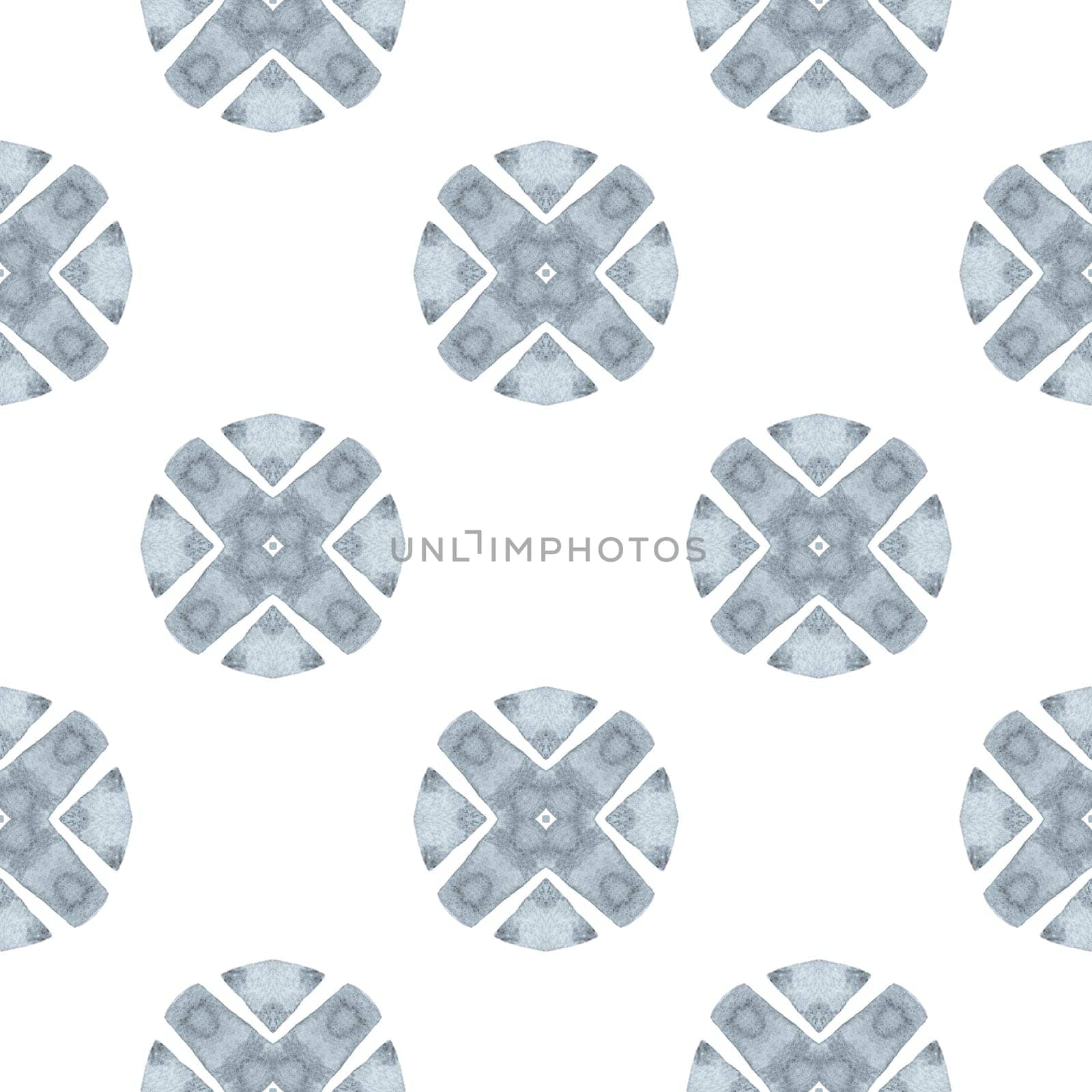 Textile ready valuable print, swimwear fabric, wallpaper, wrapping. Black and white fabulous boho chic summer design. Tiled watercolor background. Hand painted tiled watercolor border.