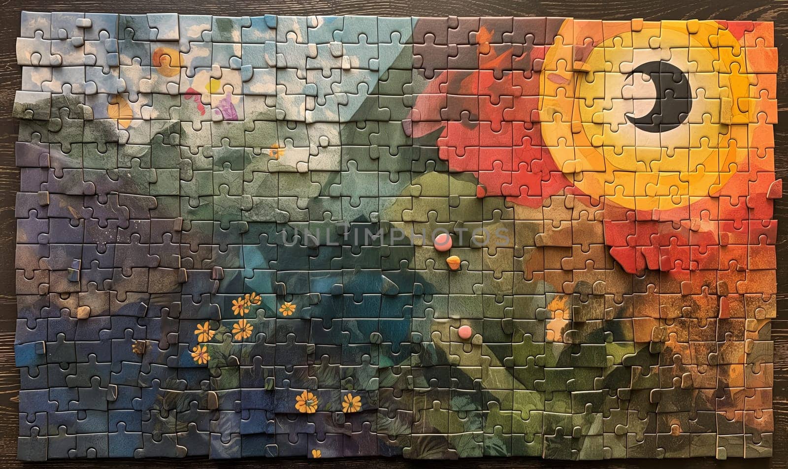 Puzzle Featuring Flower Painting by Fischeron