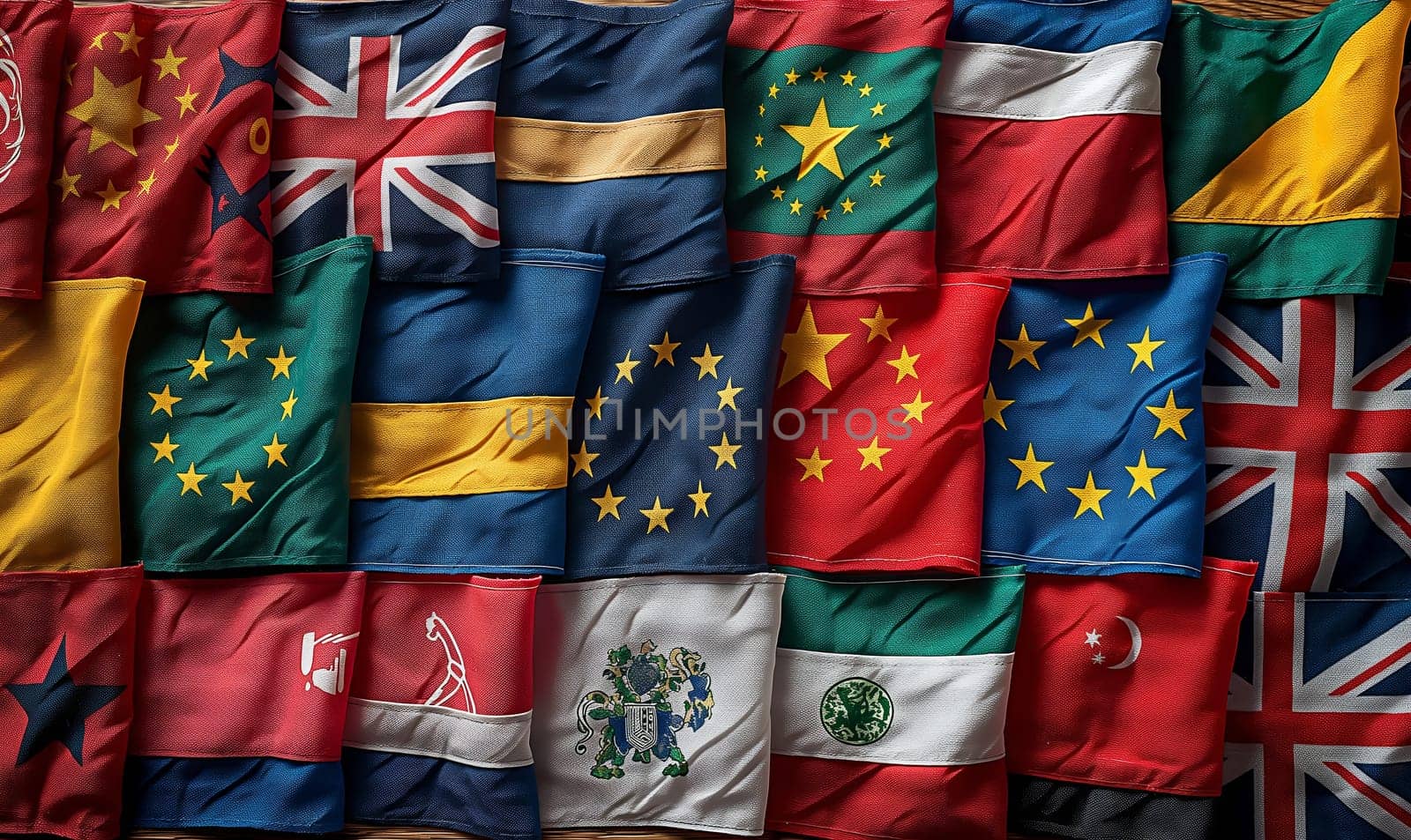 Assortment of World Flags Displayed Together by Fischeron