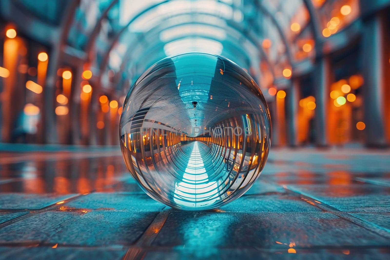 Sphere glass distortion background.