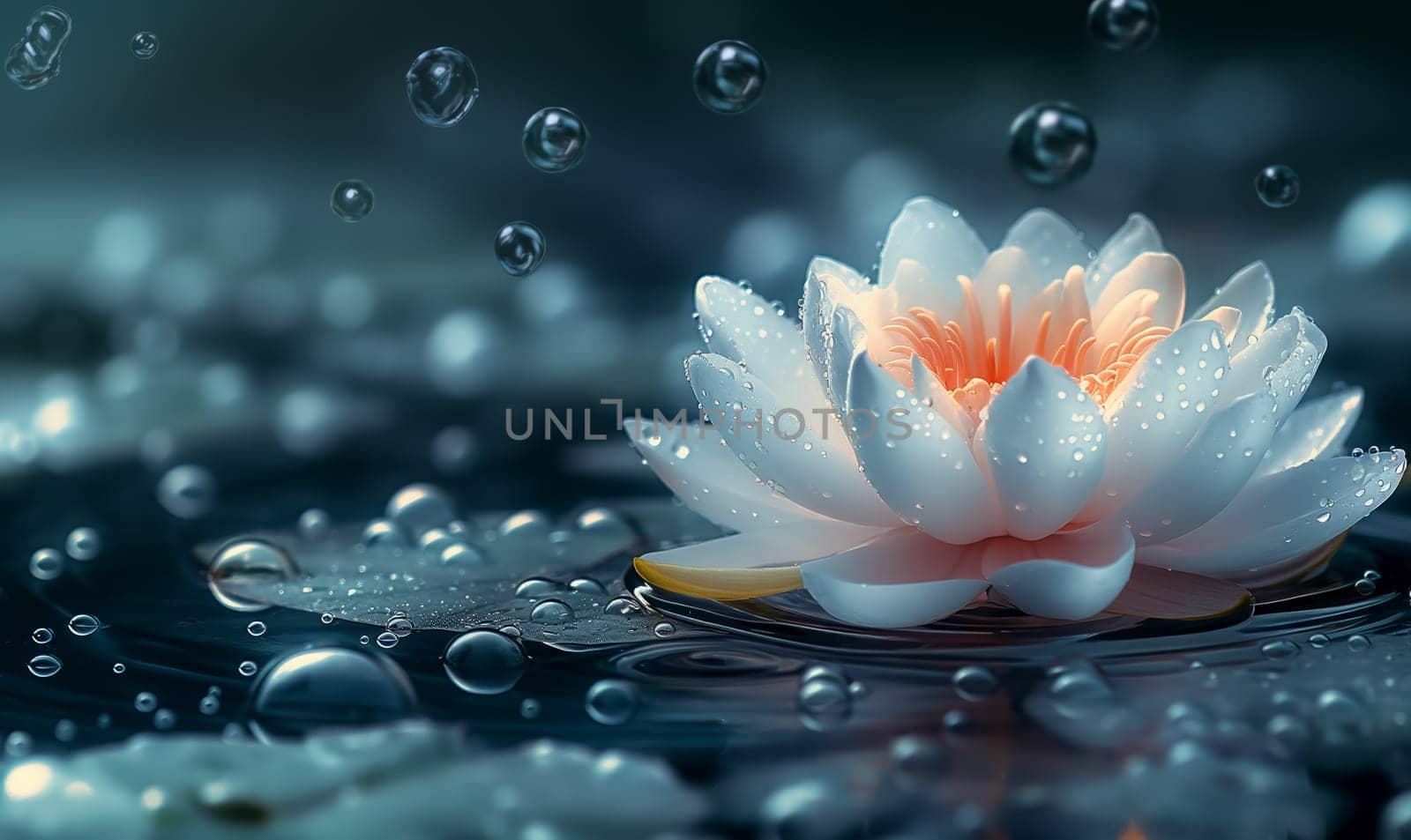 Lotus flower on the surface of the water. by Fischeron