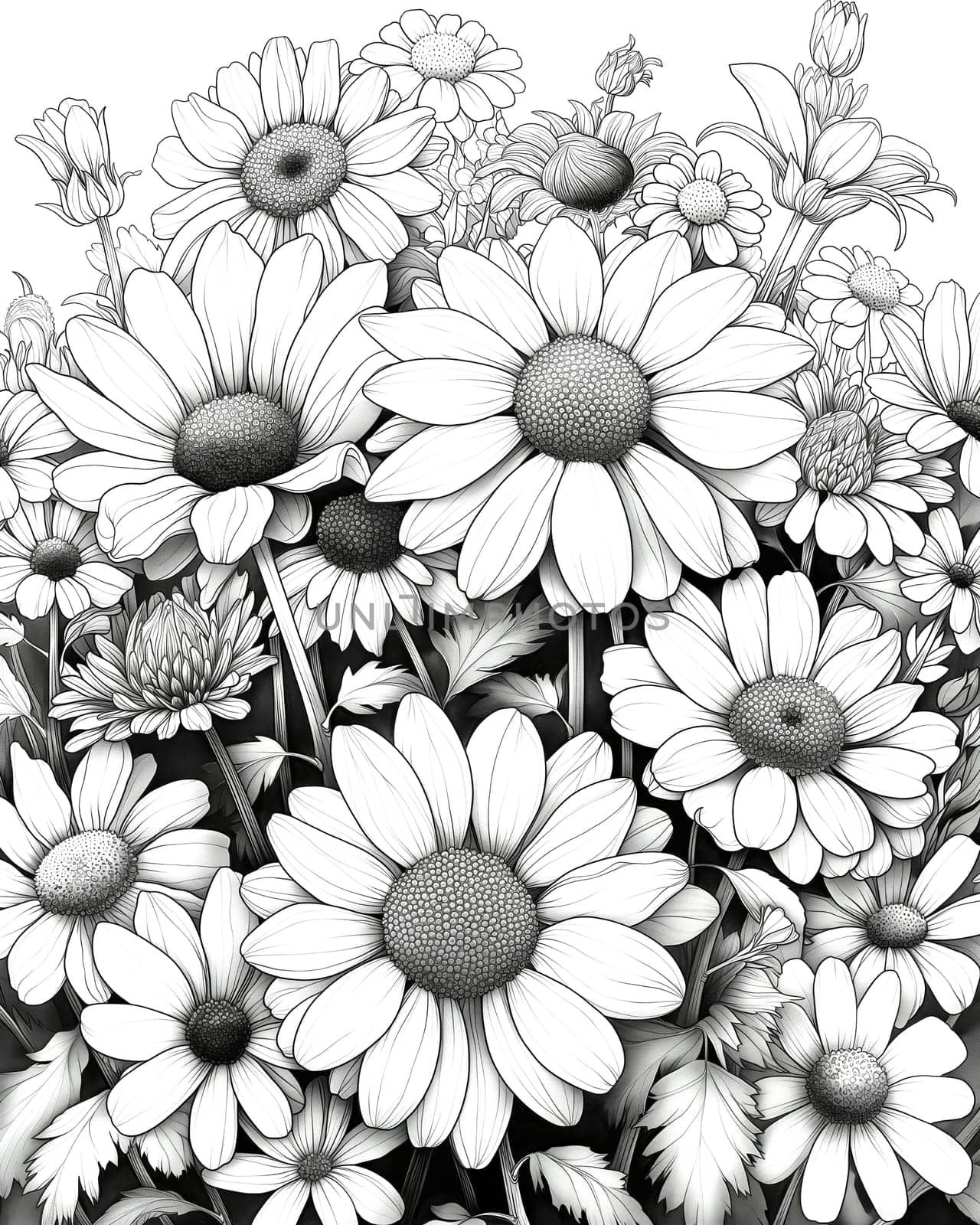 Coloring book for children, flower coloring. by Fischeron