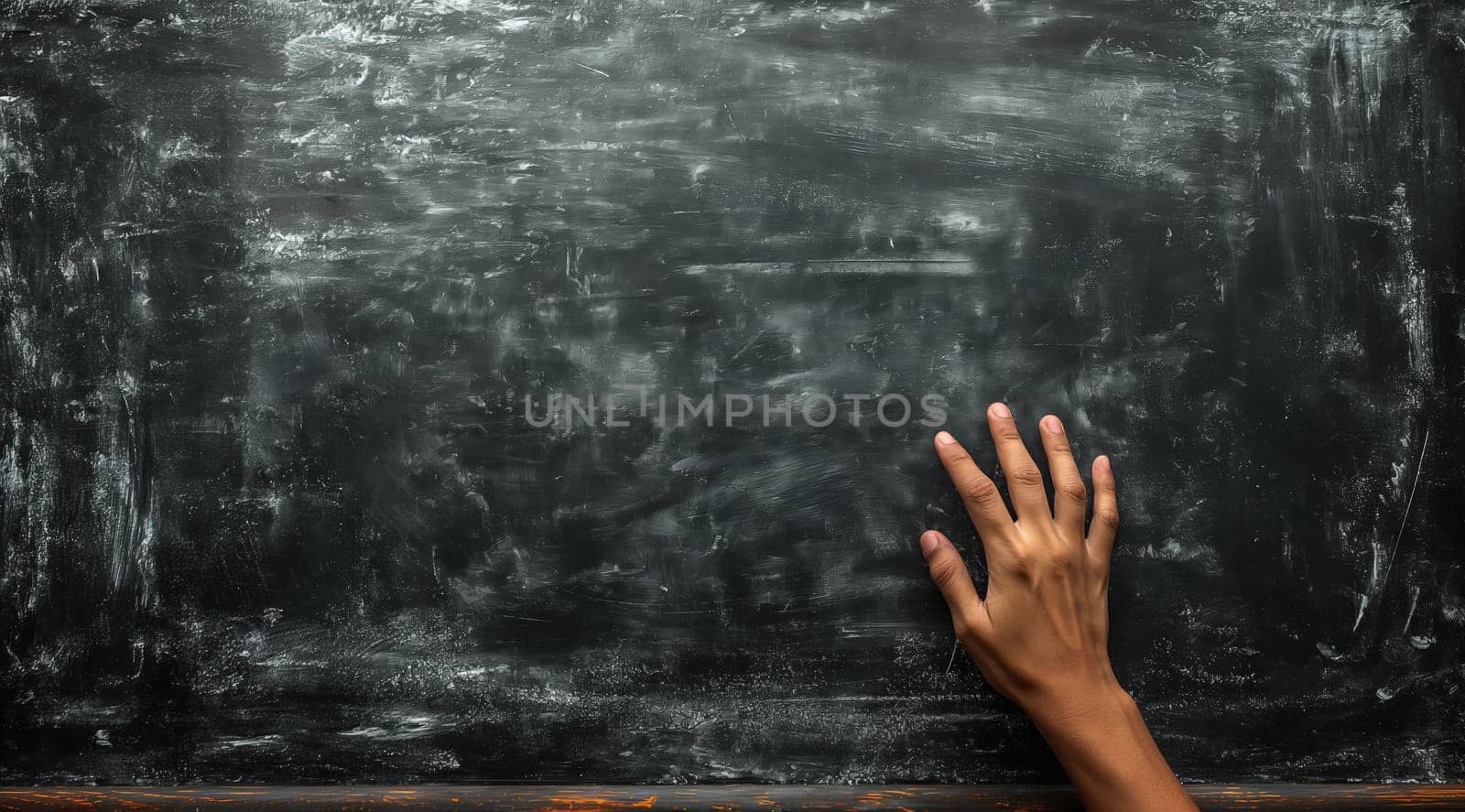 Hand Touching Textured Black Surface. Selective focus.