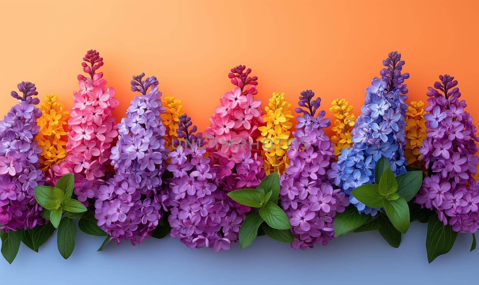 Colorful lilac flowers on a bright surface. Selective focus.