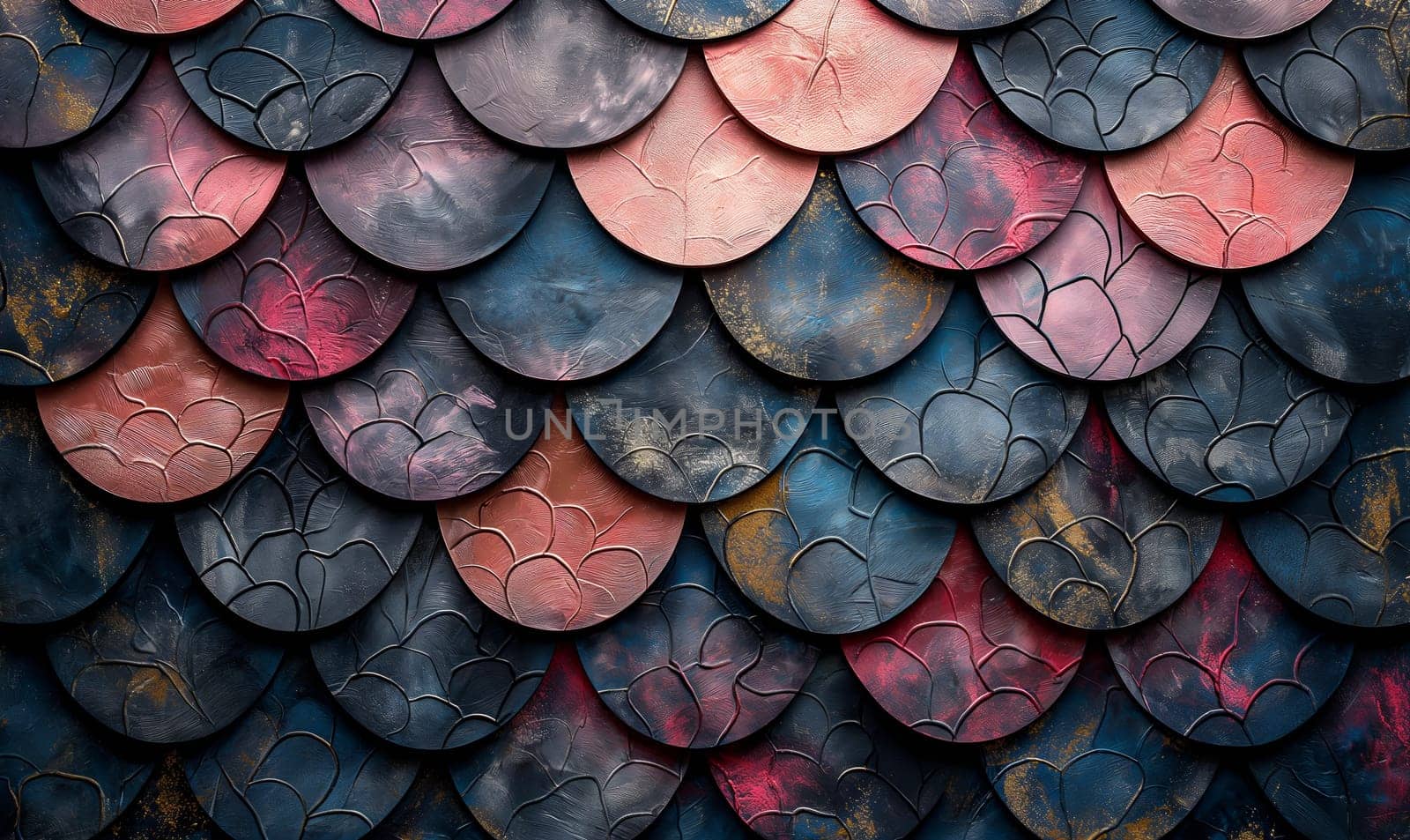 Colorful tiled background close up. by Fischeron