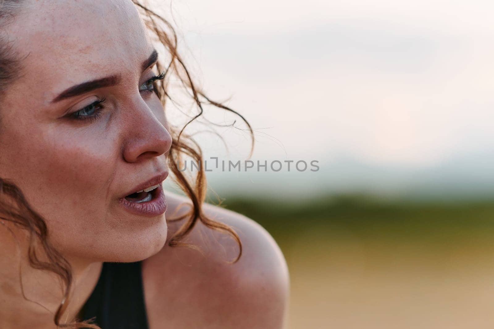 Woman Resting After Intense Run by dotshock