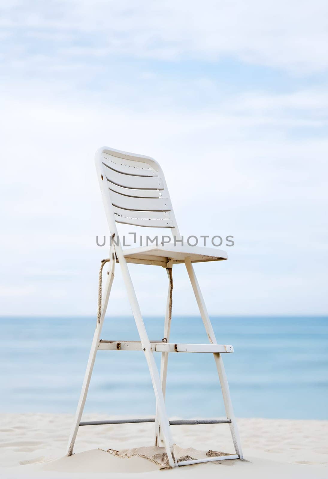 Seaside Tranquility: Lifeguard Station on the Shore by Petrichor