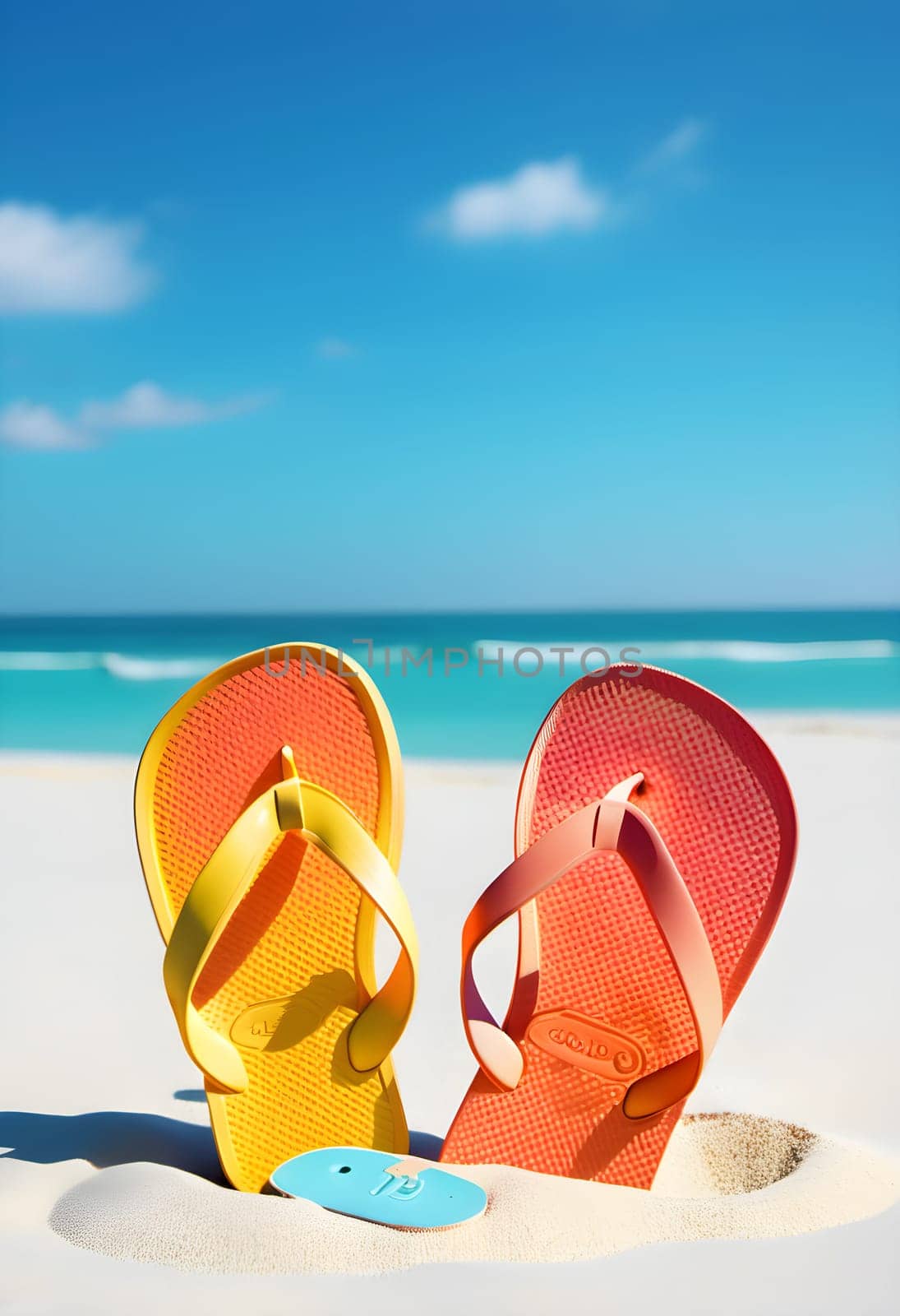 Sandy Toes: Enjoying Summer with Flip-Flops on the Beach by Petrichor