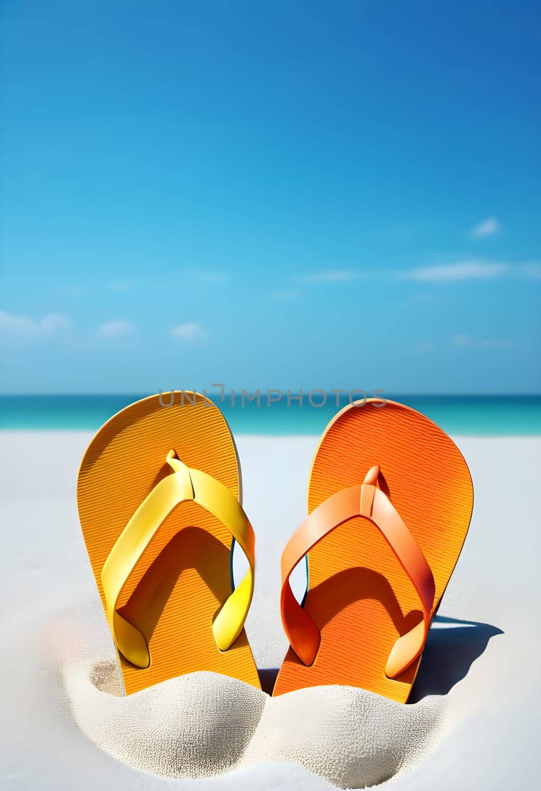 Tropical Escape: Relaxing by the Sea in Flip-Flops by Petrichor