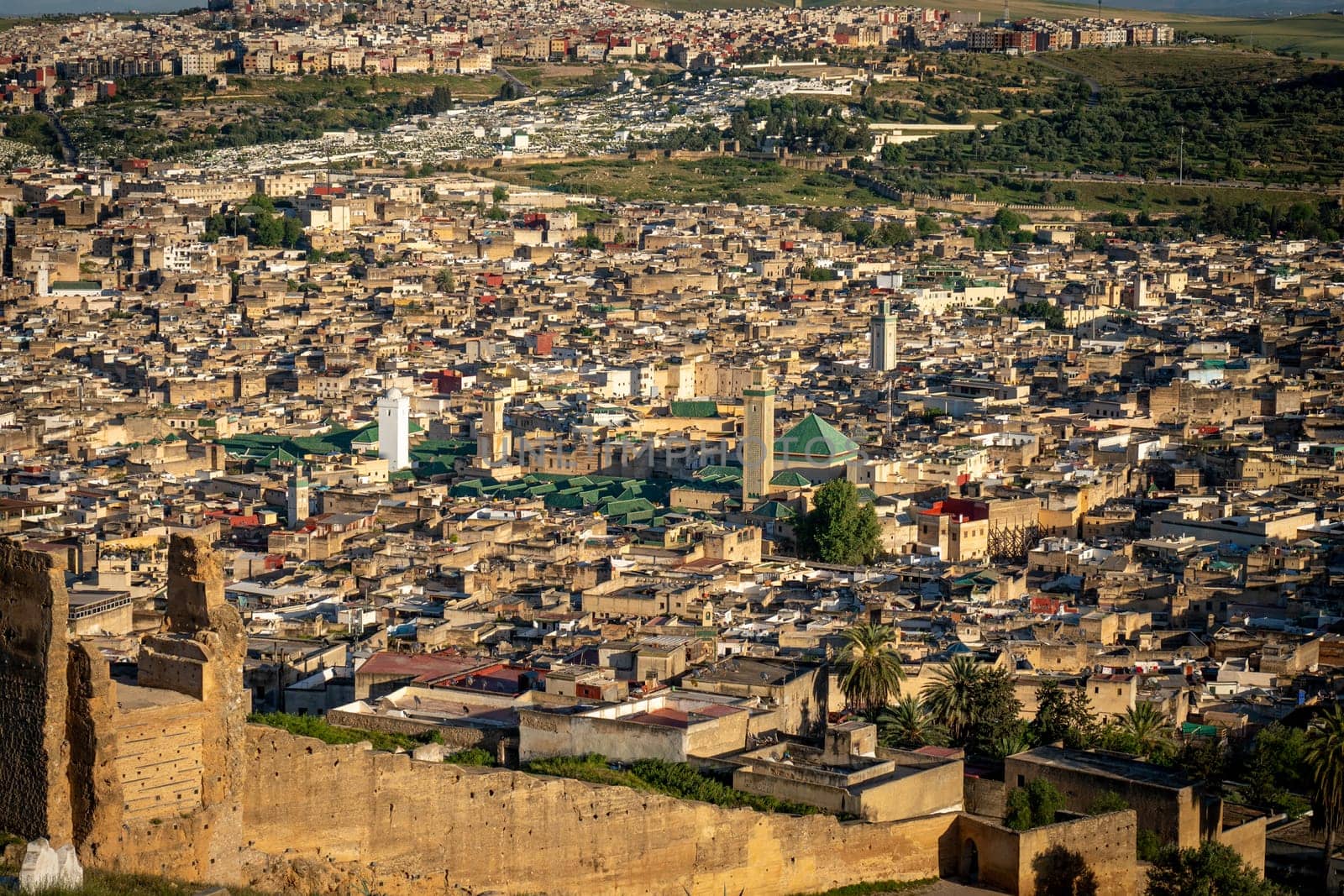 Telephoto View of Fez Medina from Marinid Necropolis, Morocco