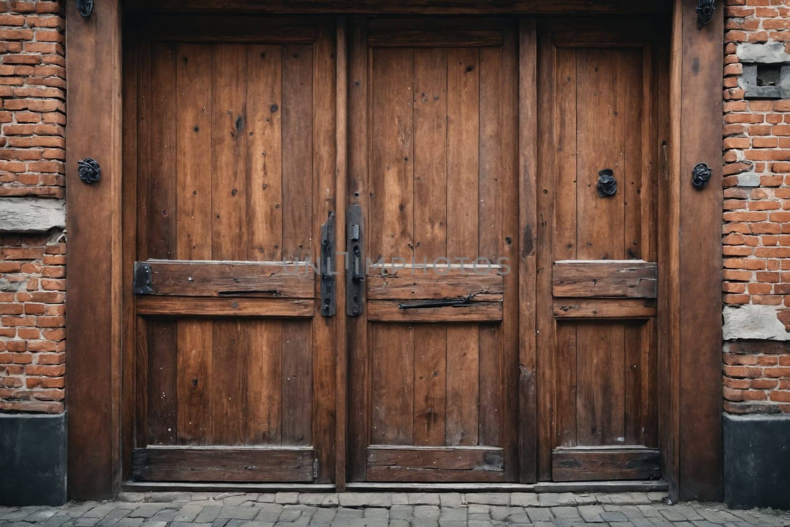 Weathered yet grand, these wooden doors tell stories of historical architectural beauty.