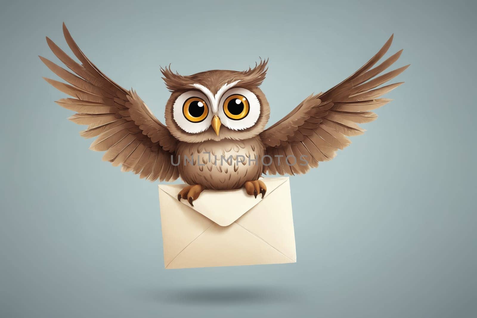 Night Messenger: Majestic Owl Delivering Envelope