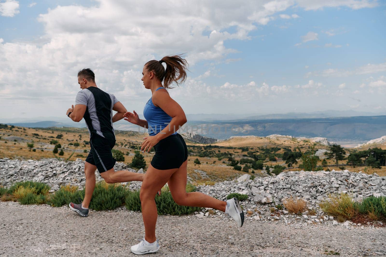 Mountain Bliss: Capturing the Joy of Morning Trail Running by dotshock