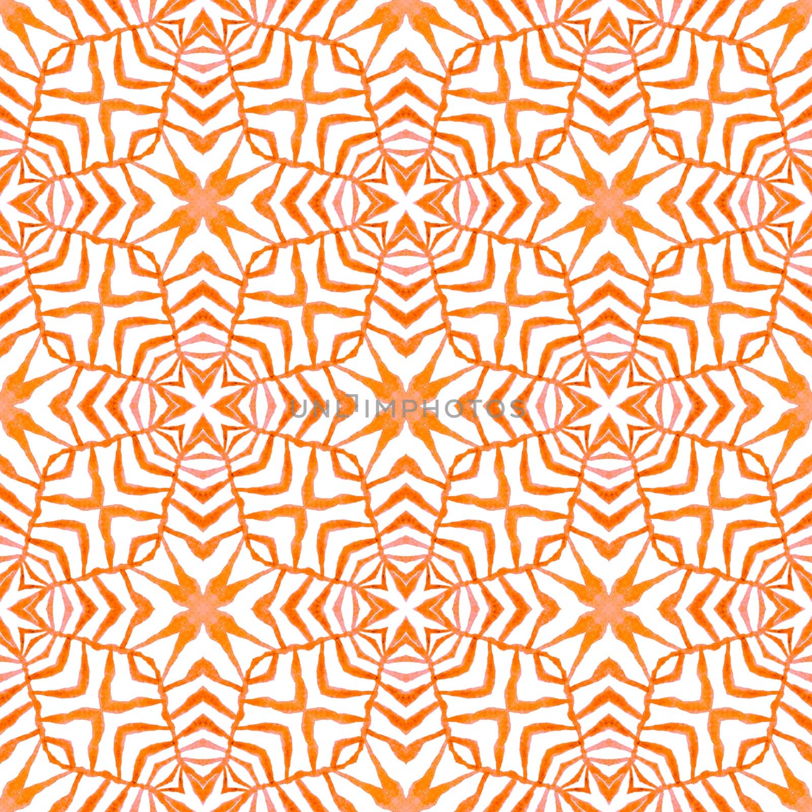 Exotic seamless pattern. Orange valuable boho chic summer design. Textile ready graceful print, swimwear fabric, wallpaper, wrapping. Summer exotic seamless border.