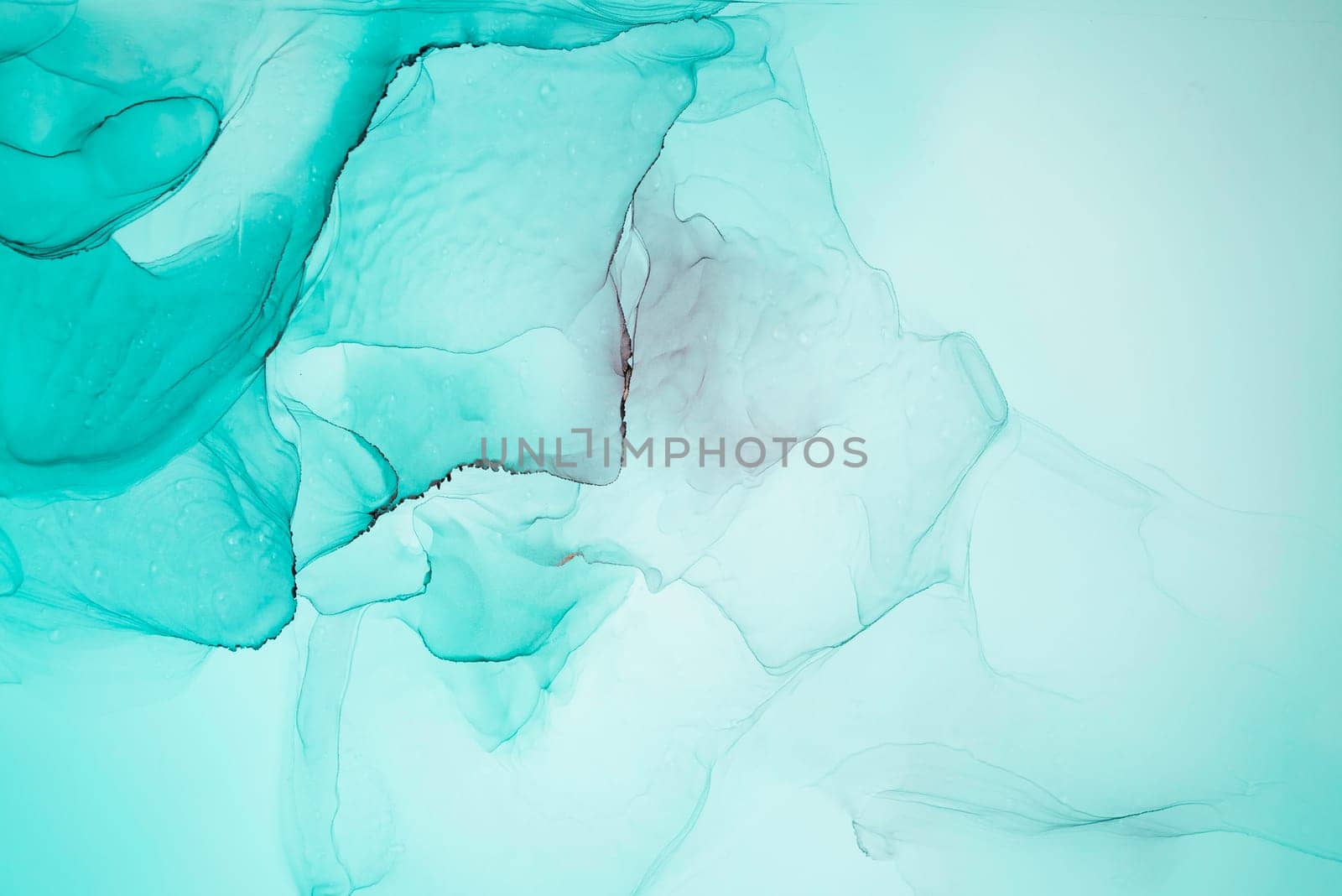 Ink, paint, abstract. Closeup of the painting. Colorful abstract painting background. High quality details. Sky blue, green, ultramarine.