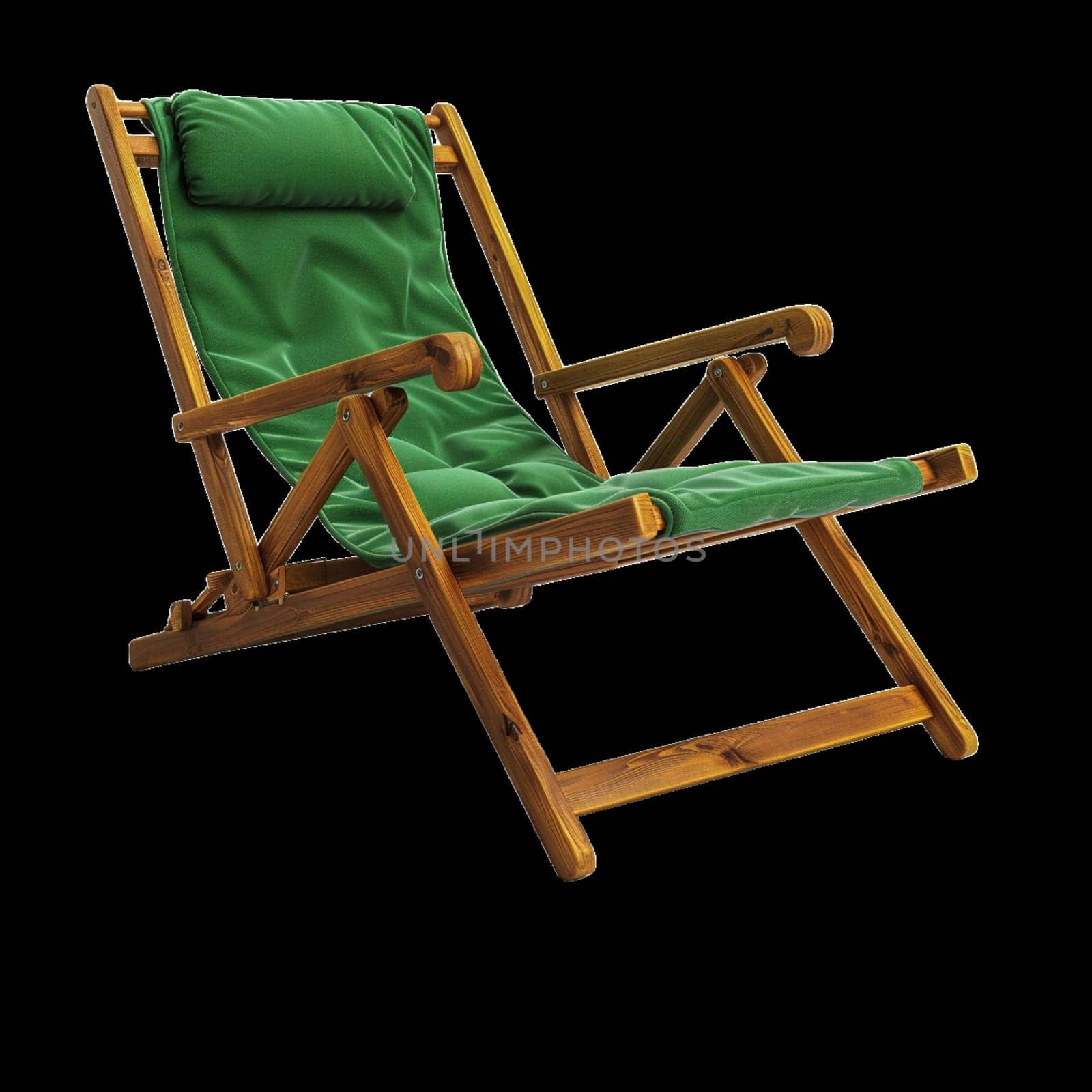 Deck Chair Isolated on Transparent Background. Relaxation and Summer Vacation Design Element. Png. Ai generated