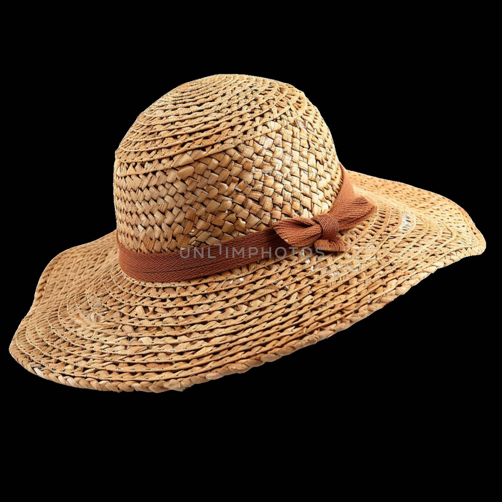 Summer Straw Hat for Sunny Days Png Isolated on Transparent Background. by iliris