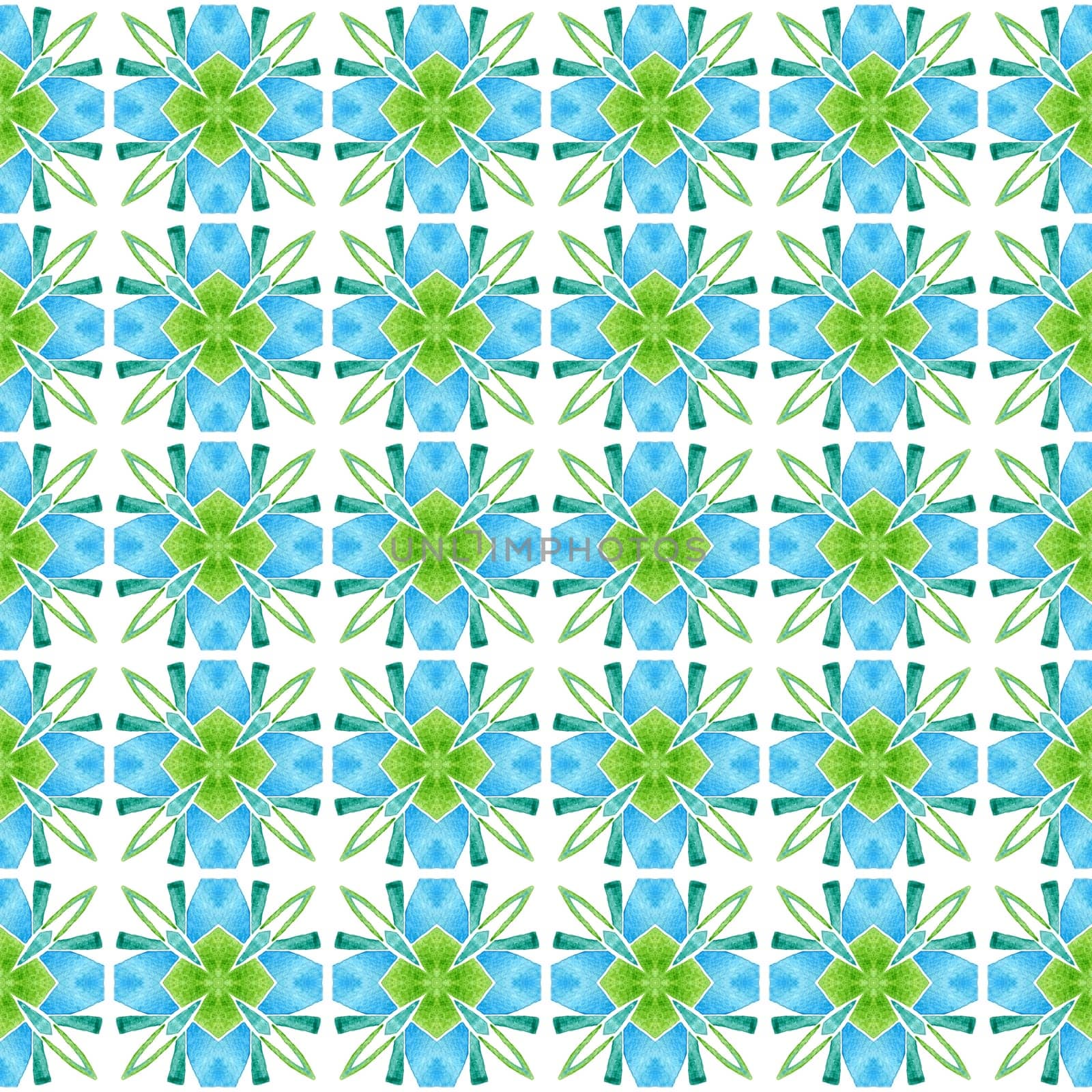 Mosaic seamless pattern. Green elegant boho chic summer design. Hand drawn green mosaic seamless border. Textile ready radiant print, swimwear fabric, wallpaper, wrapping.