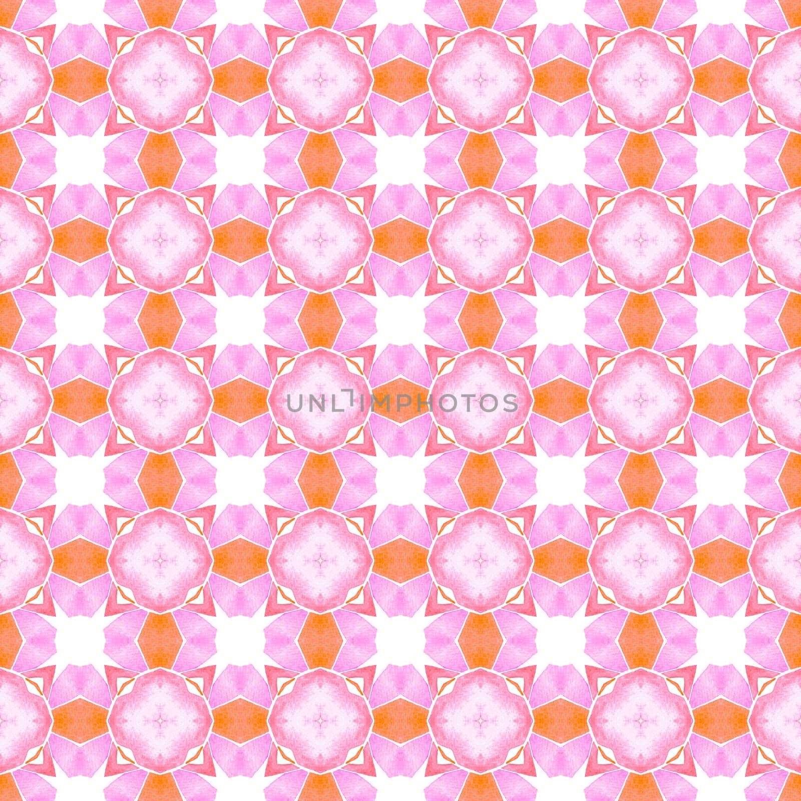 Hand drawn tropical seamless border. Orange delicate boho chic summer design. Tropical seamless pattern. Textile ready amazing print, swimwear fabric, wallpaper, wrapping.