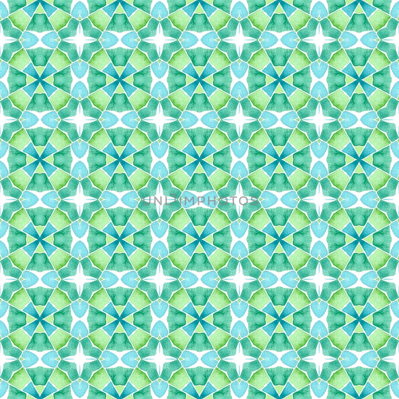 Textile ready bold print, swimwear fabric, wallpaper, wrapping. Green fancy boho chic summer design. Arabesque hand drawn design. Oriental arabesque hand drawn border.