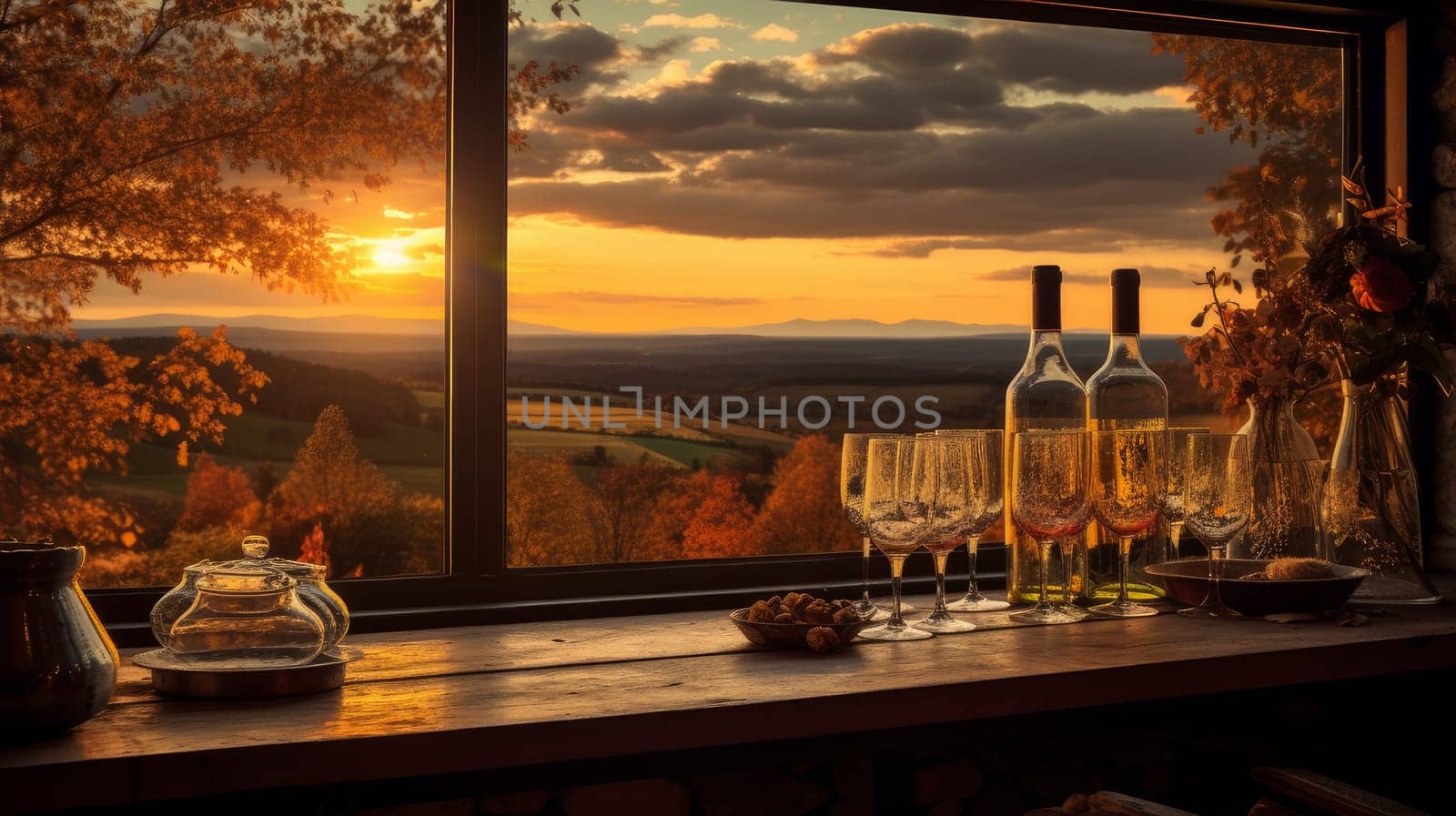 Red wine swirls in a glass. A bush of grapes before harvest. A hand holds a glass of white wine against a vineyard in the background of a rural landscape during sunset. Wine making, vineyards, tourism business, small and private business,