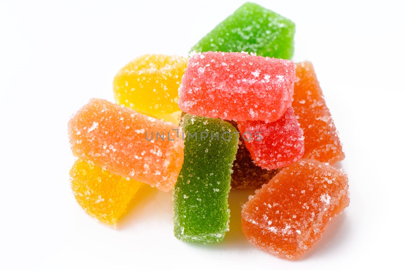 Group of tasty jelly gummy bears isolated on a white background. Colored jelly candy. 1 by Mixa74