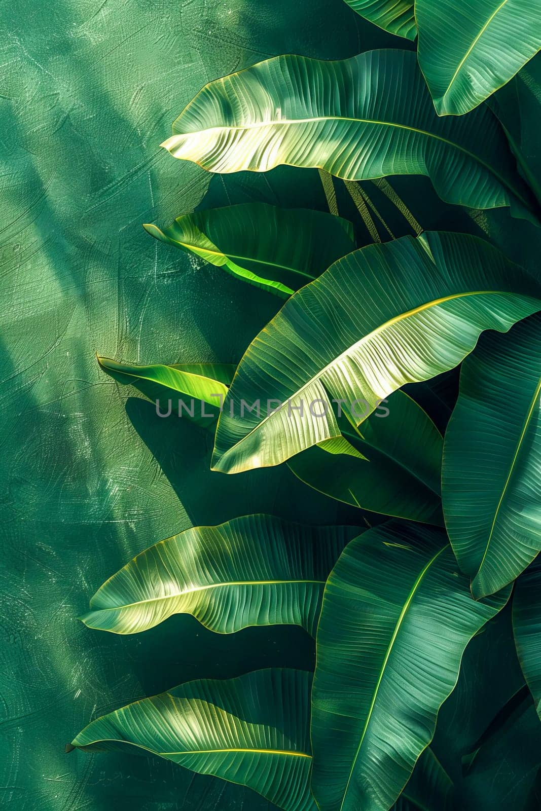 Event poster design with banana leaves. Health, sustainability, nature.