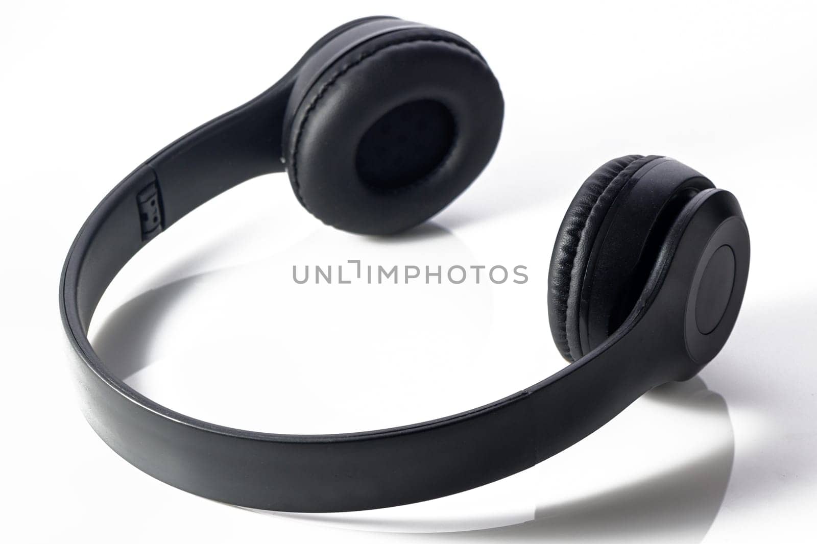 Headphones isolate on white. Wireless headphones in black, high quality by Mixa74