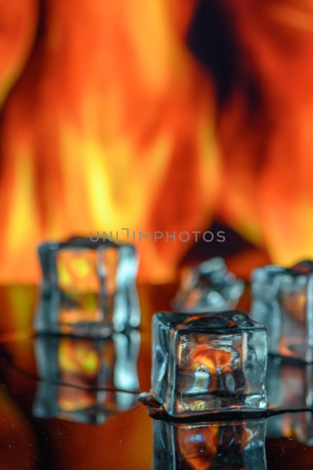 Cold blue frozen ice, melting over hot red fire. 3 by Mixa74