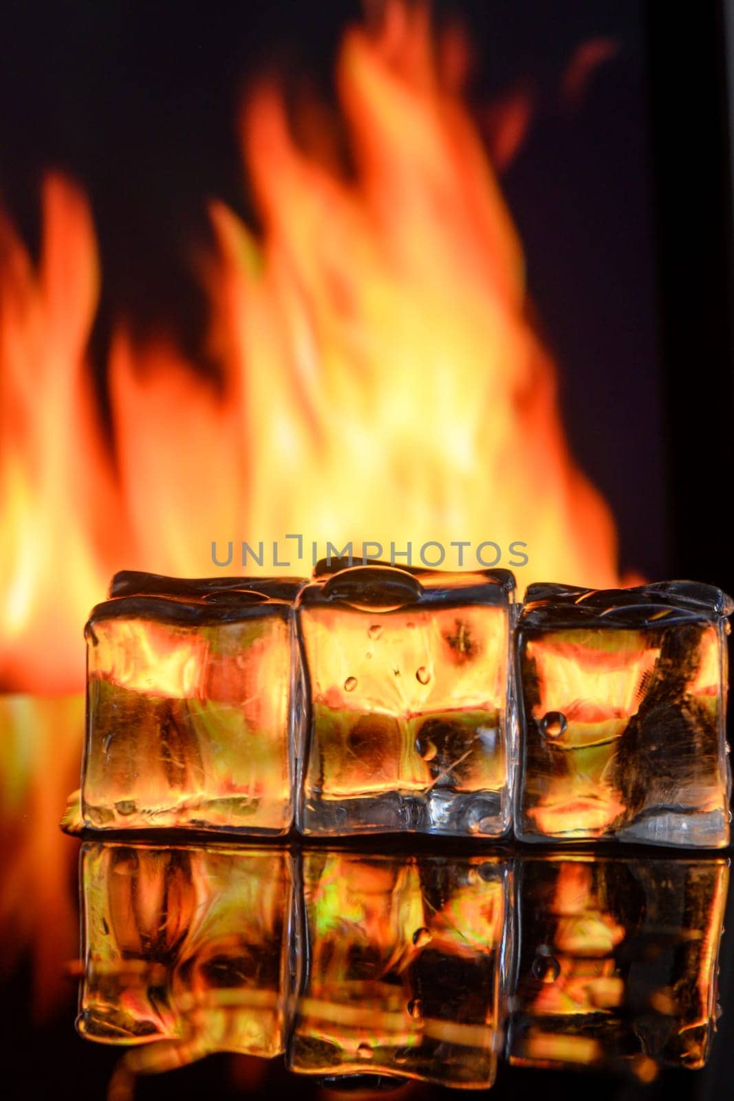 photo of a hot and cold drink with a steam and a ice cube 3