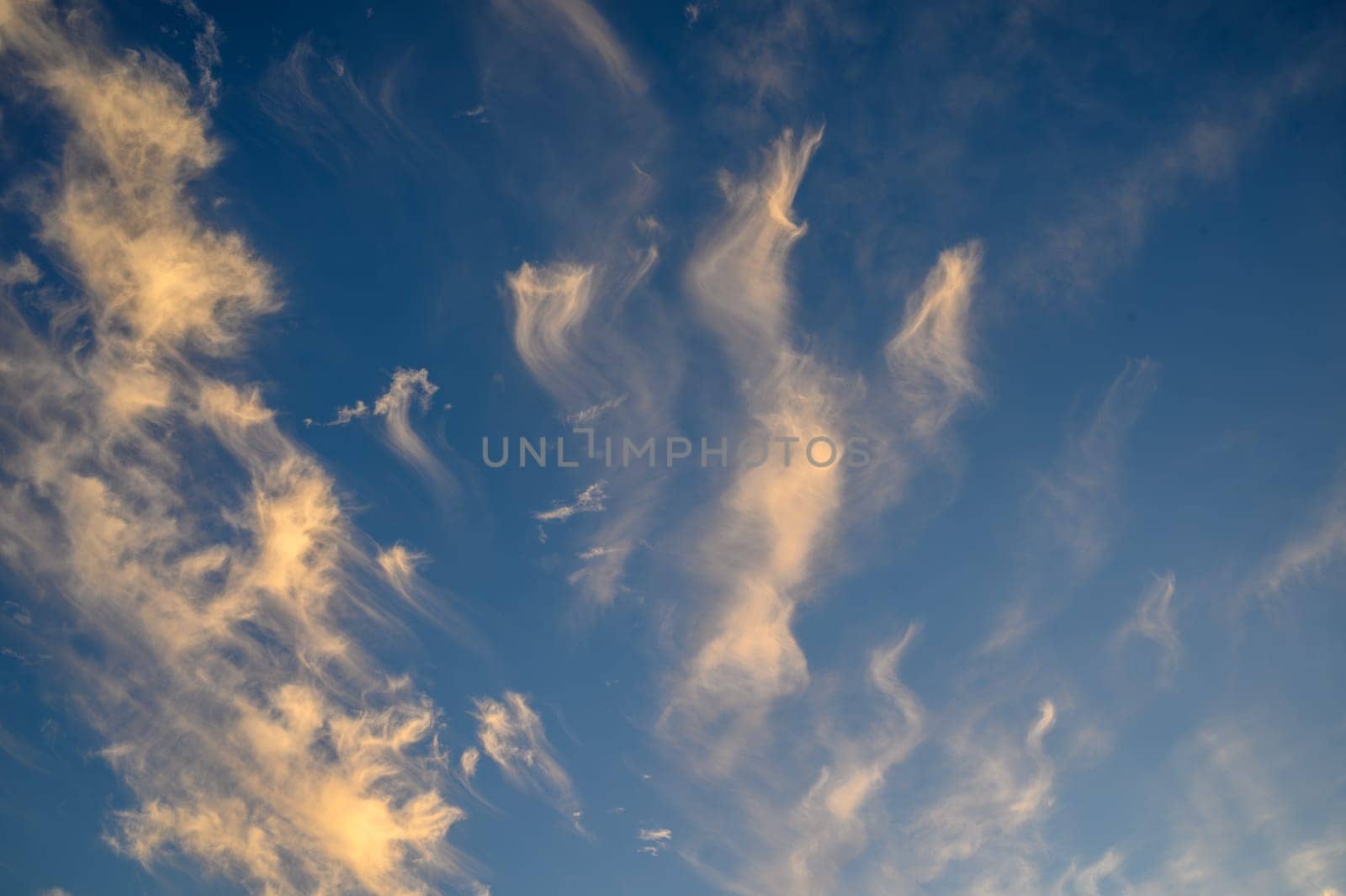 Freedom and peace. Large photo format Cloudscape blue sky. Without any birds. 1