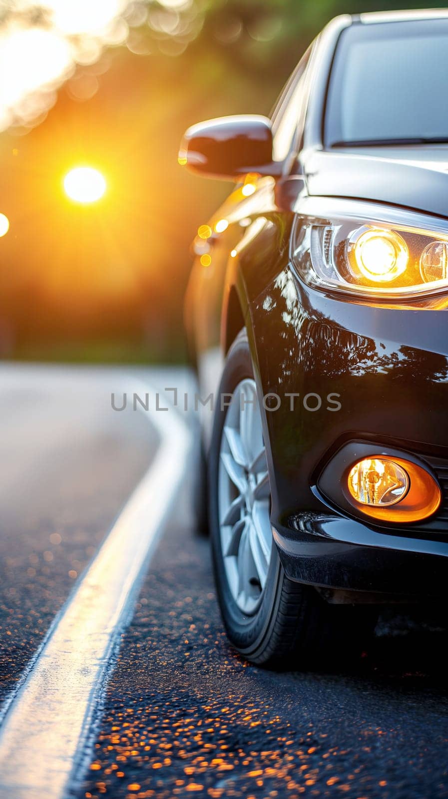 Sunset Drive Along a Serene Country Road by chrisroll