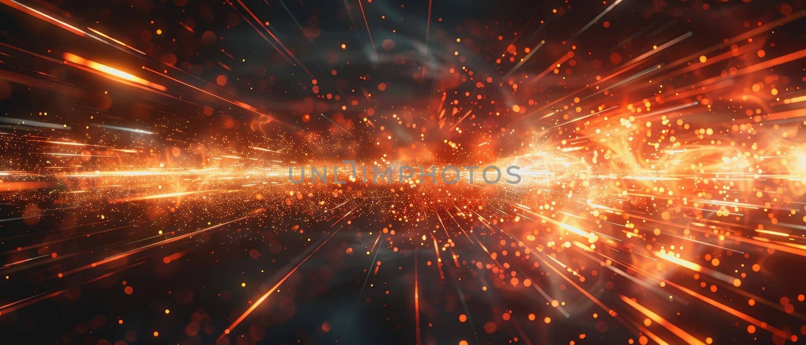 Digital dynamic bursts of light and data in space, showcasing futuristic technology and innovative visual effects.