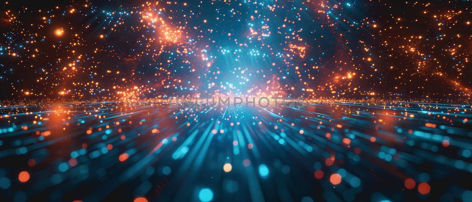 Digital dynamic bursts of light and data in space, showcasing futuristic technology and innovative visual effects by Manastrong