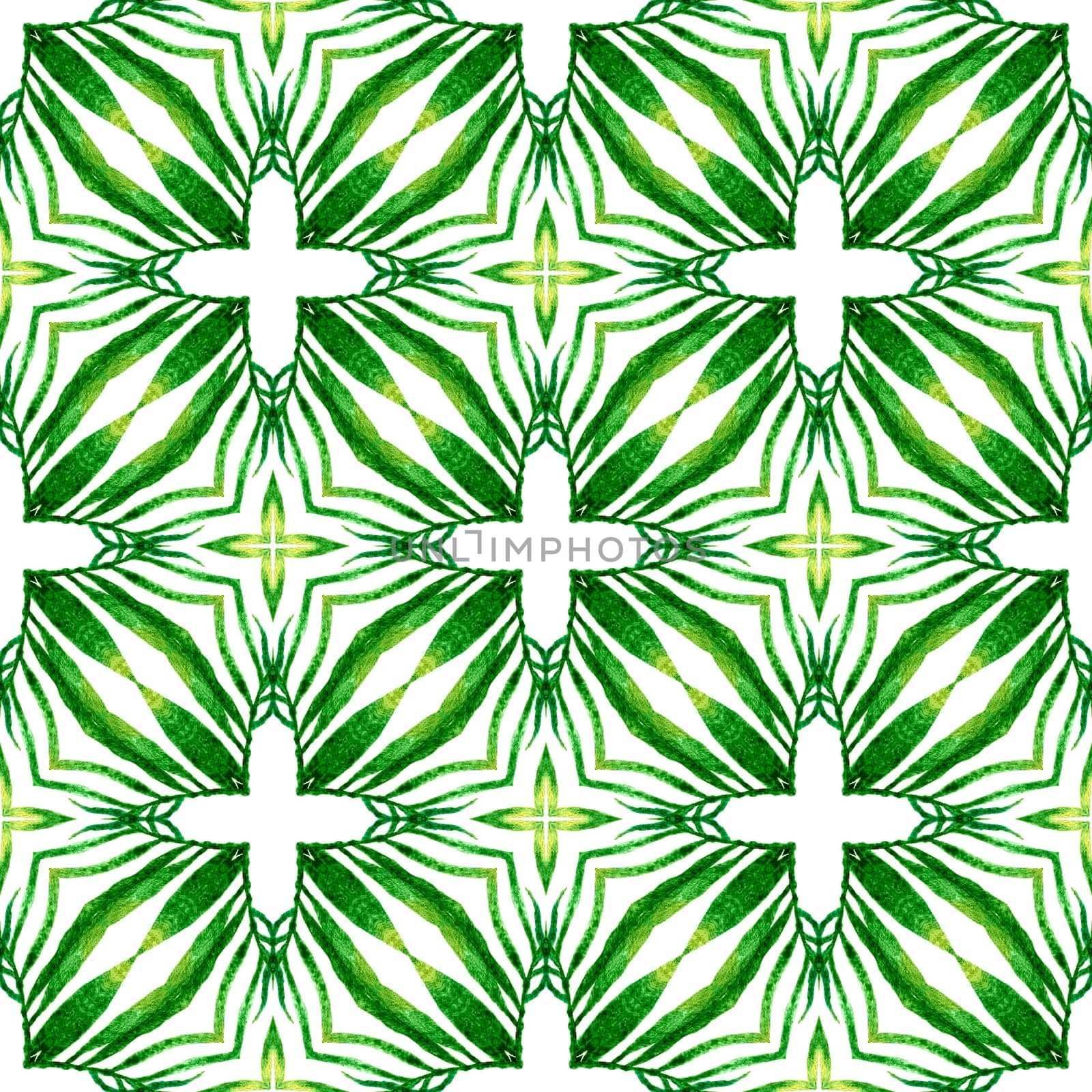 Striped hand drawn design. Green ideal boho chic summer design. Textile ready charming print, swimwear fabric, wallpaper, wrapping. Repeating striped hand drawn border.