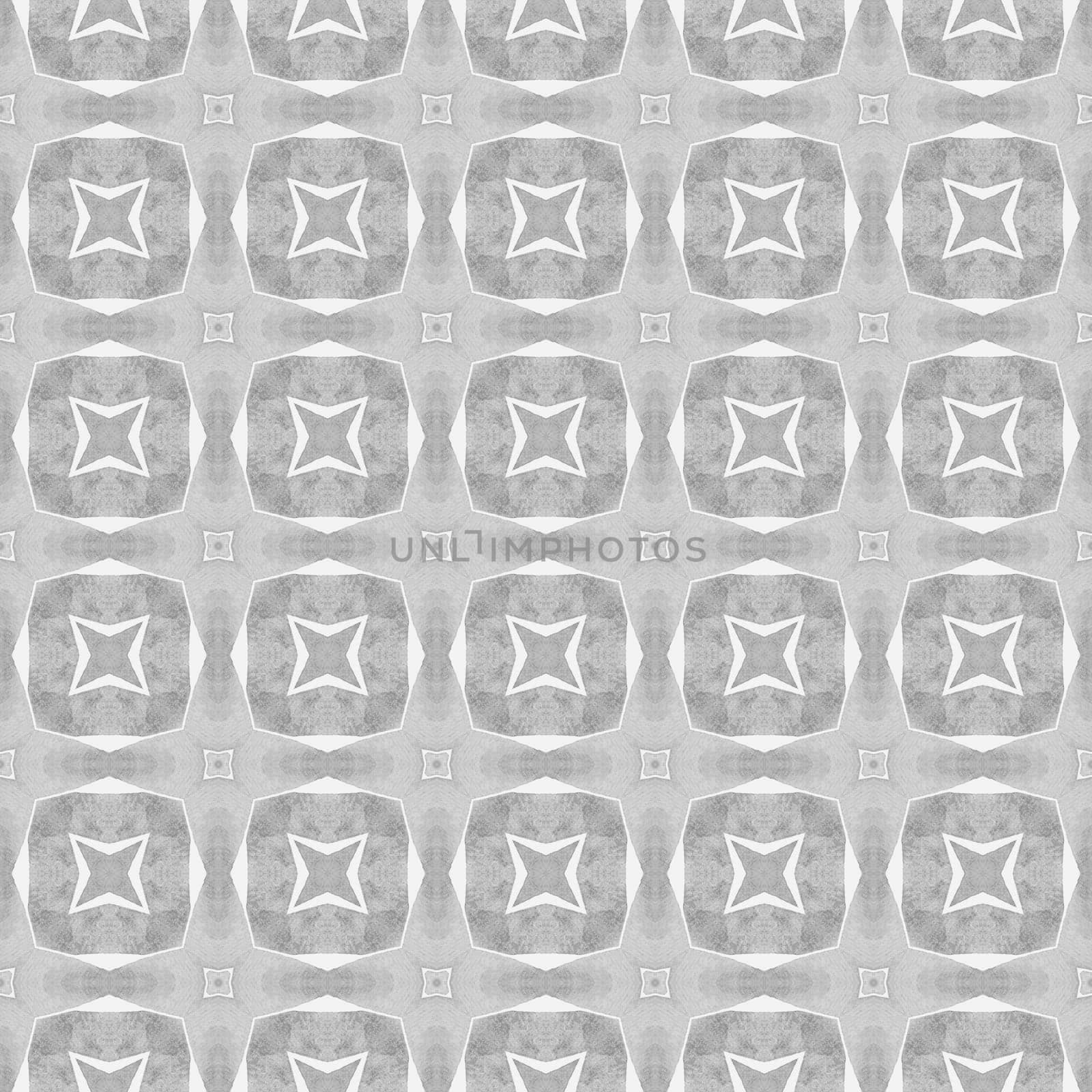 Textile ready bewitching print, swimwear fabric, wallpaper, wrapping. Black and white favorable boho chic summer design. Hand painted tiled watercolor border. Tiled watercolor background.