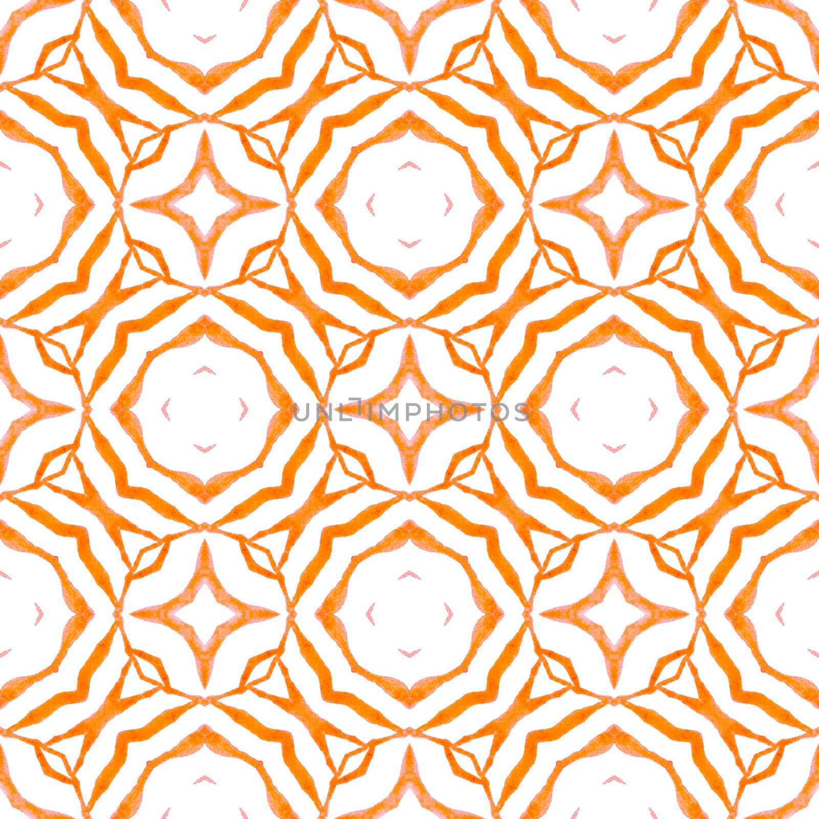 Oriental arabesque hand drawn border. Orange fetching boho chic summer design. Arabesque hand drawn design. Textile ready powerful print, swimwear fabric, wallpaper, wrapping.