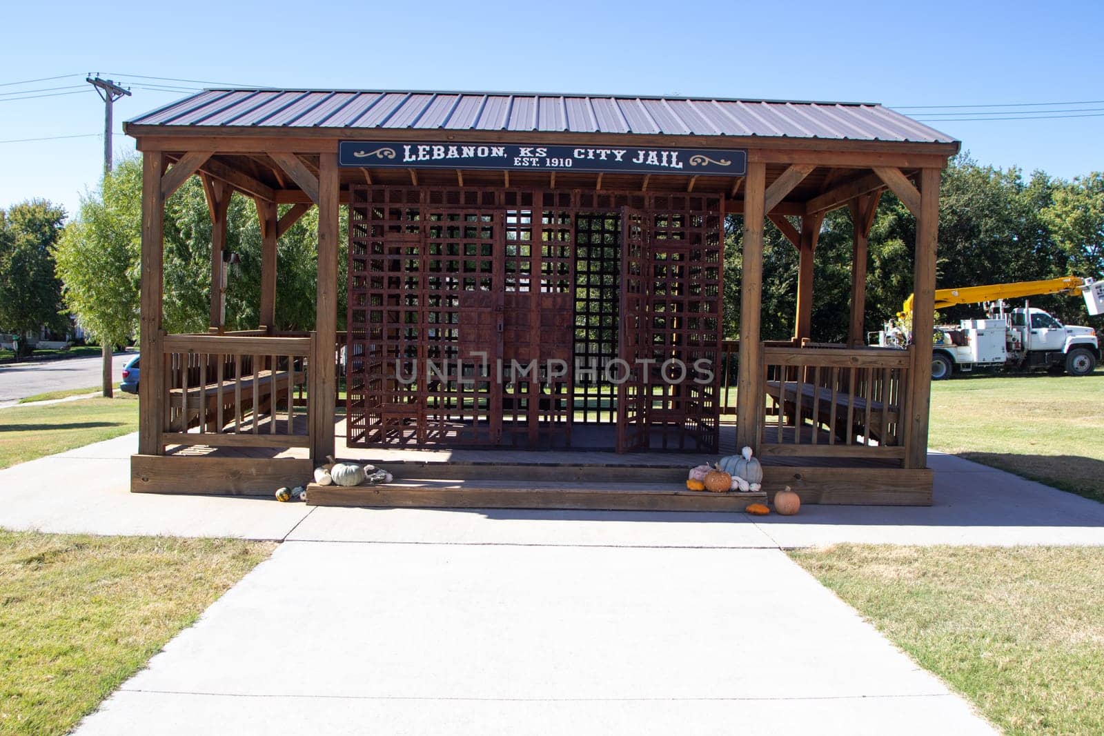 Lebanon City Jail East. 1910 Lebanon, Kansas Oct. 7, 2023 Historical Site Visitor Center. High quality photo