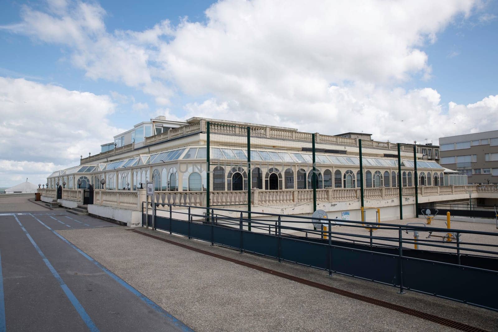 le casino on the beach at the French town of Treport in Normandy During World War I, the casino housed the wounded and then became a temporary hospital